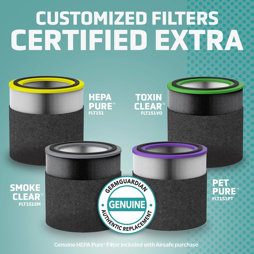 Germ Guardian Filter V Smoke Clear HEPA Genuine Replacement Filter for AirSafe and AC151 Air Purifiers, FLT151SM