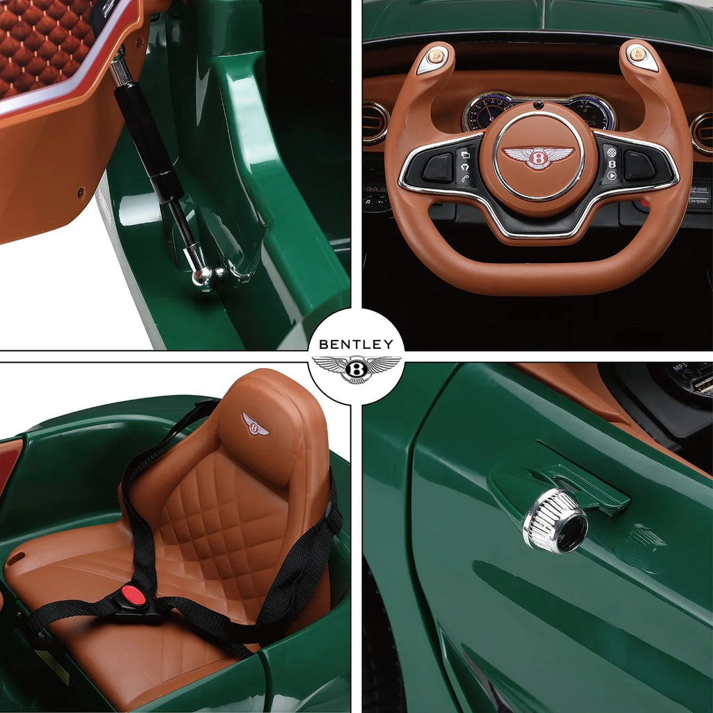 LISUEYNE Official Licensed Bentley Ride on Car, 12V Electric Car for Boys Girls Age 3+, Ride on Car with Remote Control, Music, Green