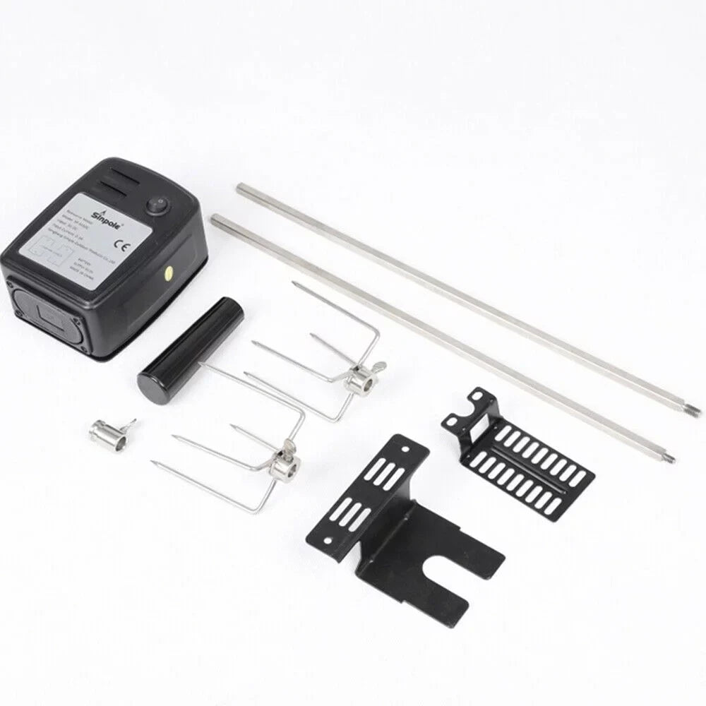 Electric Rotisserie BBQ Grill Roaster Spit Rod Outdoor Barbecue Motor Kit Stainless Steel