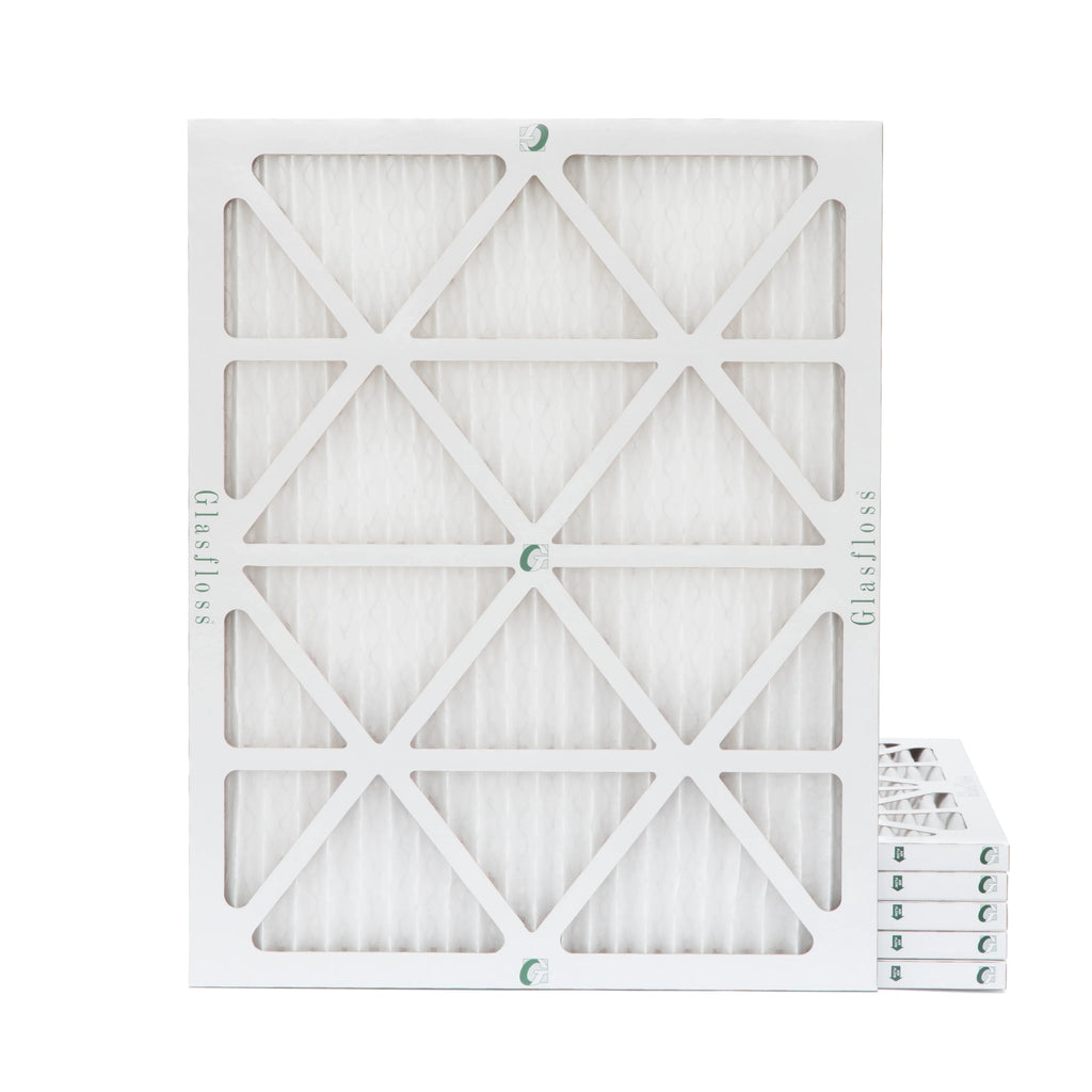 6 Pack of 18x20x1 MERV 13 Pleated Air Filters by Glasfloss. Actual Size: 17-1/2 x 19-1/2 x 7/8