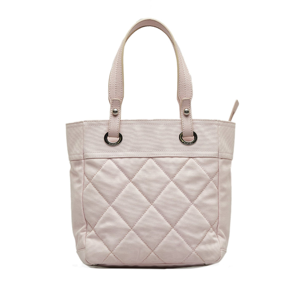 Pre-Owned Authenticated Chanel Small Paris-Biarritz Tote Canvas Fabric Pink Tote Bag Unisex (Good)