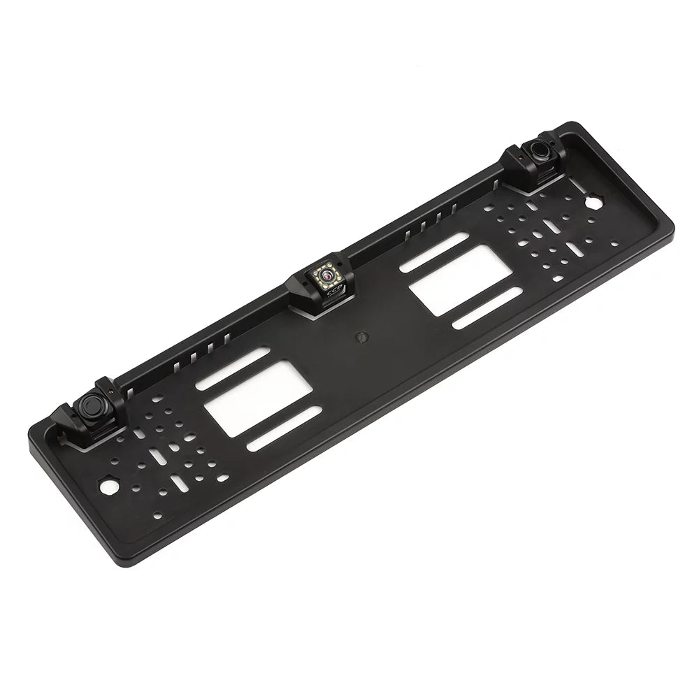 MIXFEER European License Plate Frame Backup Camera 12 LED Rear View Camera with Reversing System Parking Sensor