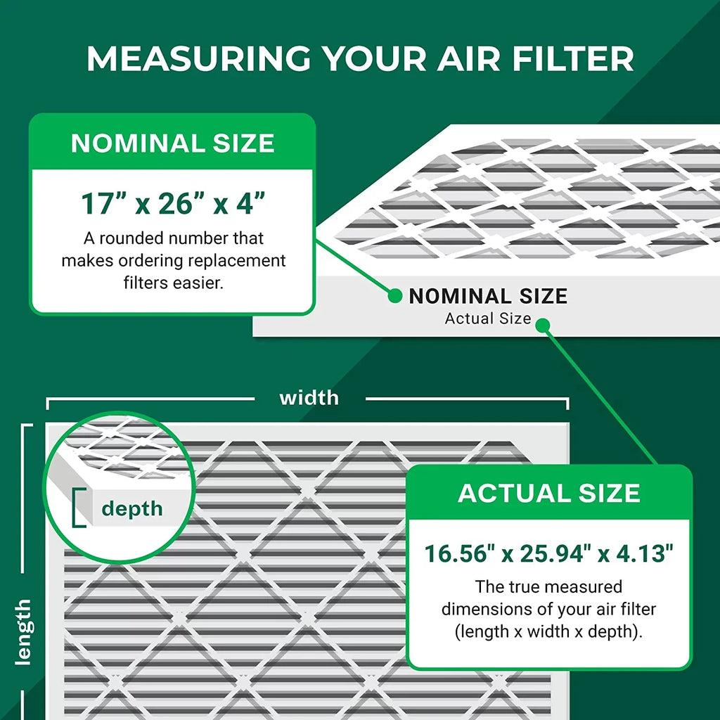 Filterbuy 17x26x4 MERV 11 Pleated HVAC AC Furnace Air Filters for Lennox x6664 (1-Pack)