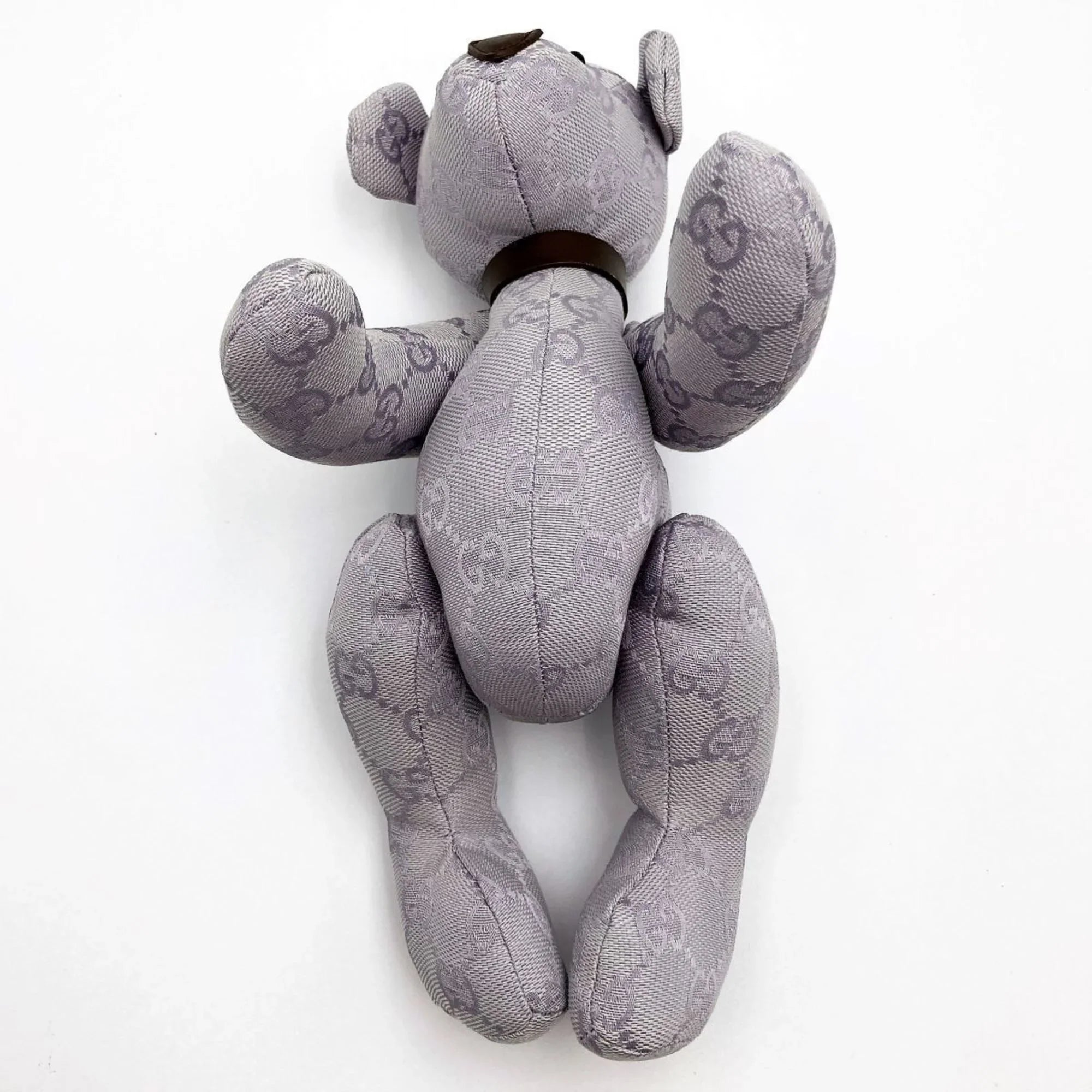 Pre-Owned GUCCI Gucci Bear Plush Toy Purple x Brown GG Canvas Interior Ladies Kids (Good)