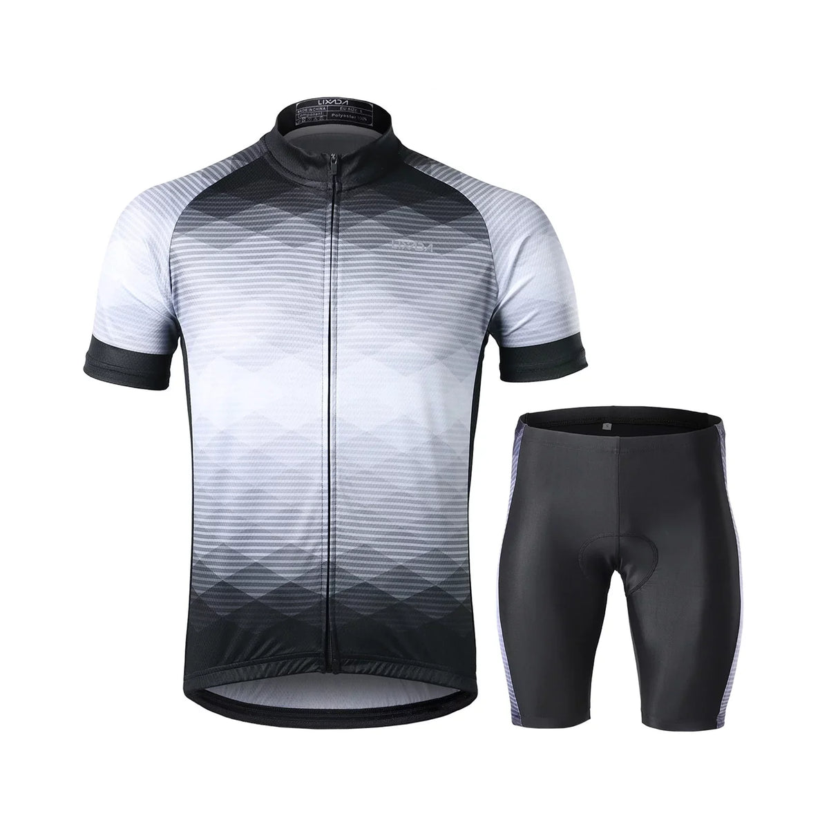 Lixada Men Cycling Jersey Breathable Short Sleeve Bike Shirt and Padded Shorts MTB Bike Clothing Suit
