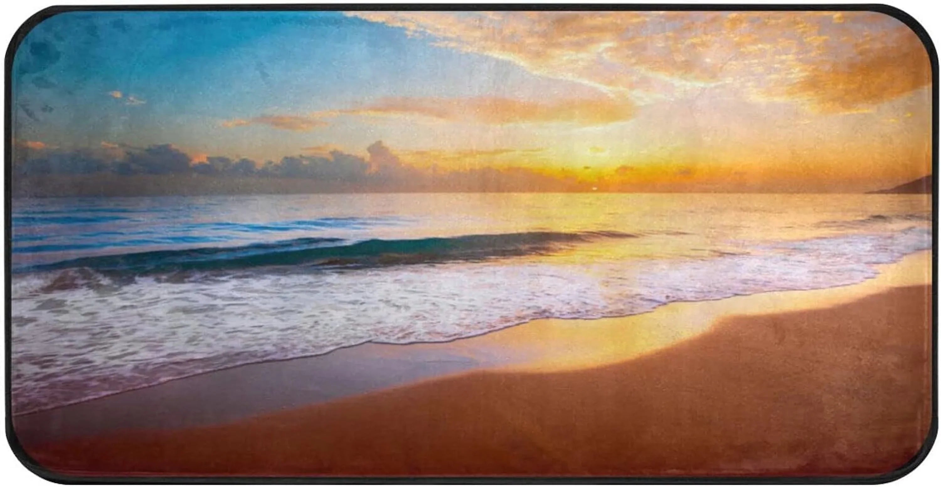 GZHJMY Summer Beach Sunset-1 Kitchen Rug Mat Anti-Fatigue Comfort Floor Mat Waterproof Non Slip Washable Kitchen Rug for Kitchen Washroom Bedroom Sink 39 x 20 inch