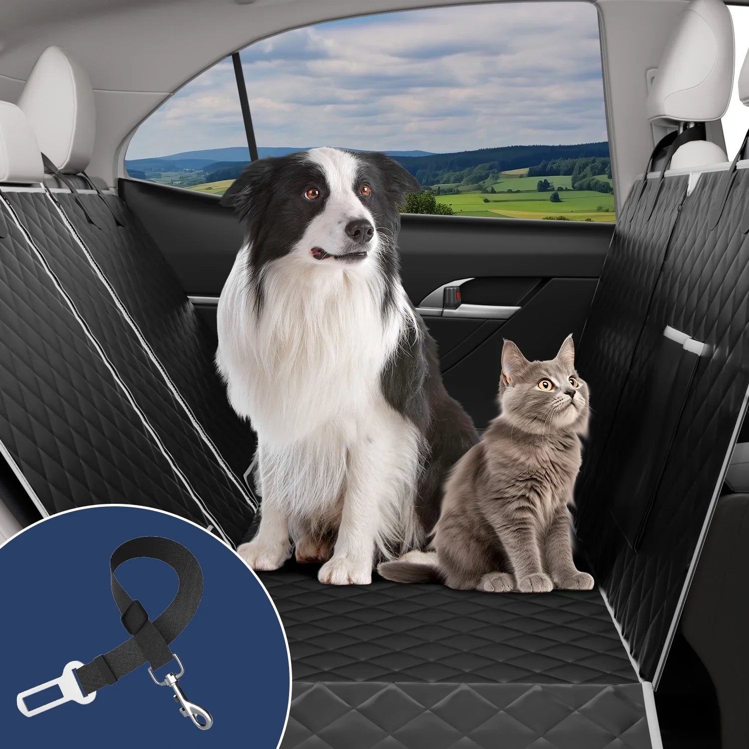 Dog Car Chair Cover for Back Chair, Waterproof Pet Chair Cover 600D Scratch-Proof Dog Chair Cover for Truck, Vehicle SUV, Tesla, Machine Washable,Color Black