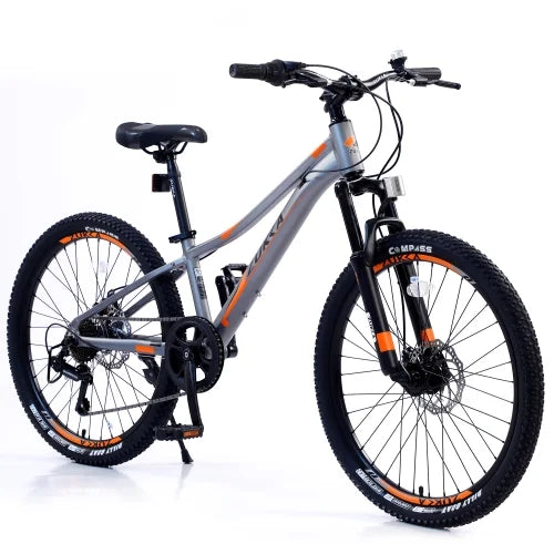 Mountain Bike for Girls and Boys Mountain 24 inch shimano 7-Speed bike,Suspension fork,Aluminum alloy Frame,10 inch Frame