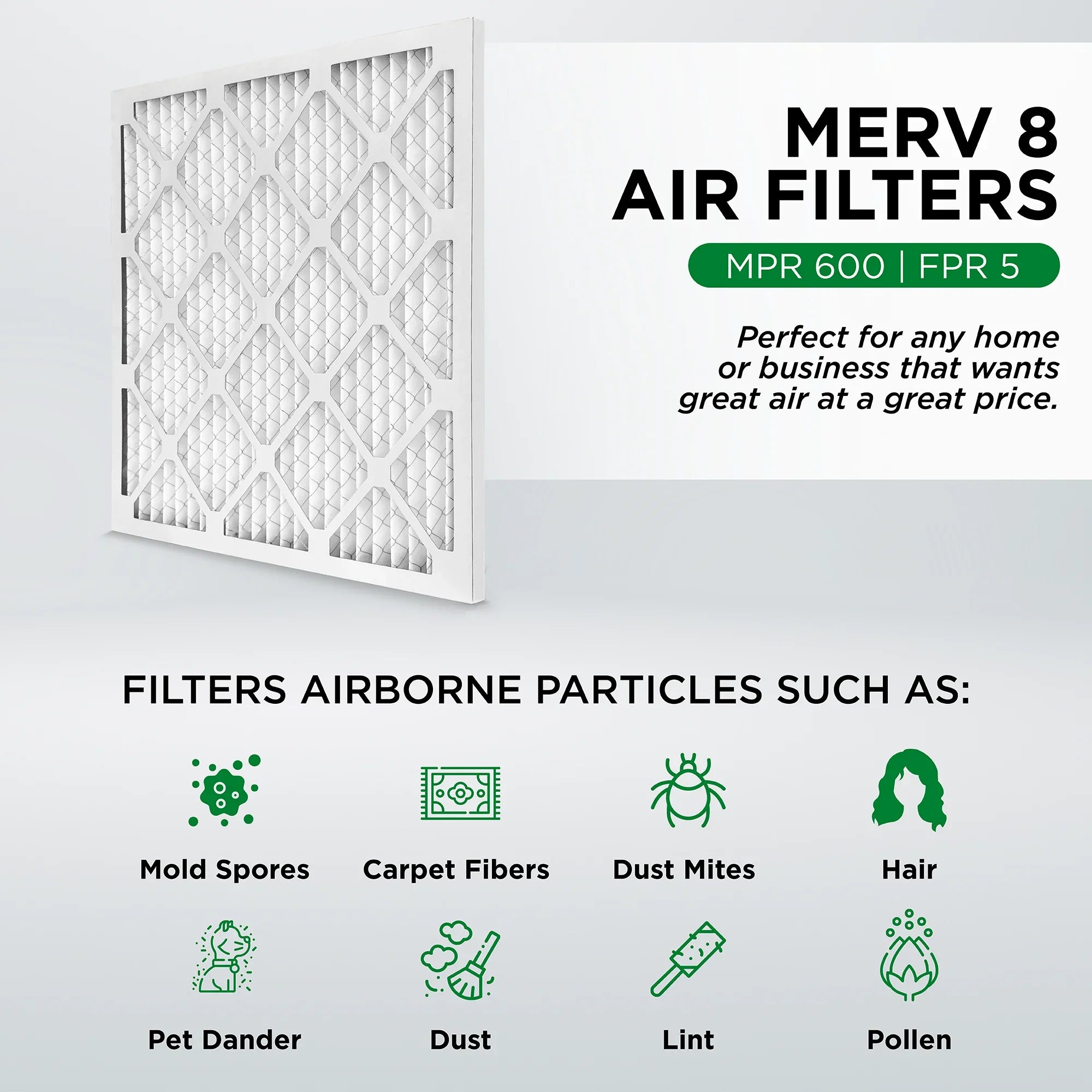 Pamlico Air 20x24x4 MERV 8 Pleated AC Furnace Air Filters. 3 Pack. (Actual Size: 19.38 x 23.38 x 3.75 Inches)
