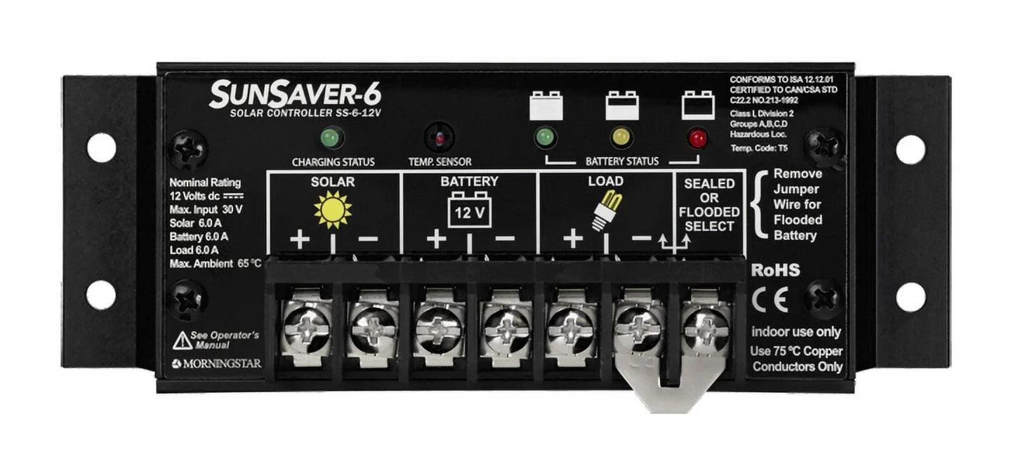 Morningstar SunSaver SS-6-12V 6A 12Vdc PWM Charge Controller