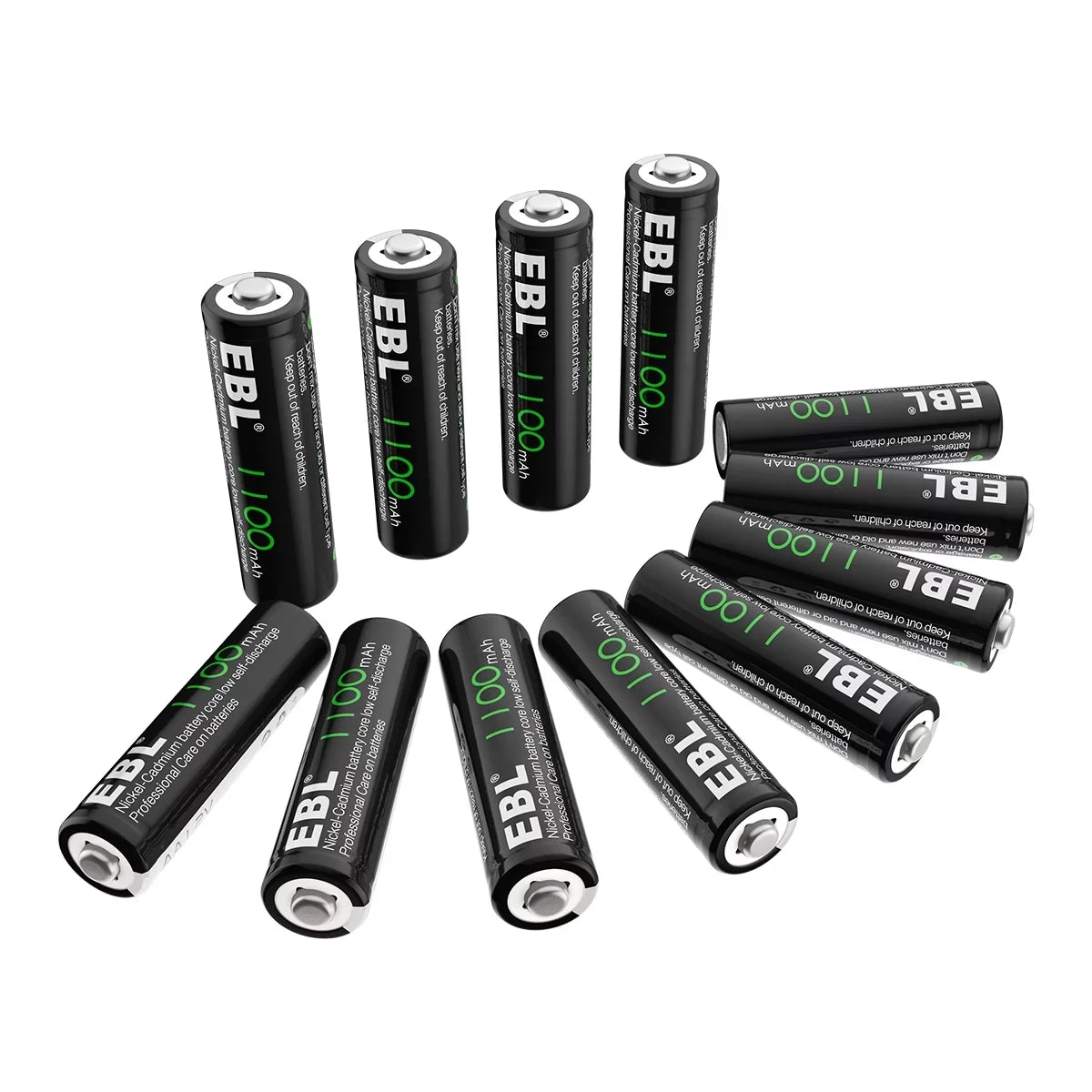 EBL 160-PCS AA NiCd 1100mAh 1.2V Ni-Cd Rechargeable Batteries Solar Lights