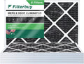 Filterbuy 16x25x1 MERV 8 Odor Eliminator Pleated HVAC AC Furnace Air Filters with Activated Carbon (6-Pack)