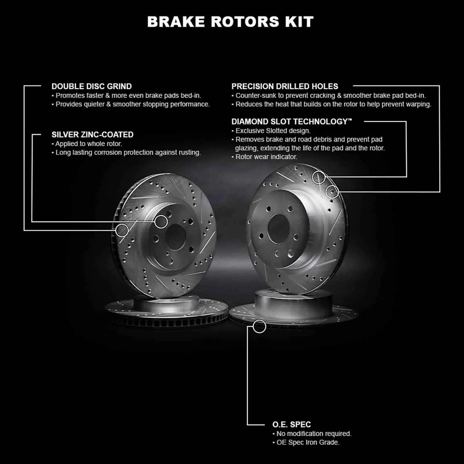 R1 Concepts Wgpn2 39002 R1 Concepts Brake Rotor D/S Silver Fits select: 2013-2014 CHRYSLER 200, 2008-2009 DODGE CALIBER SRT-4