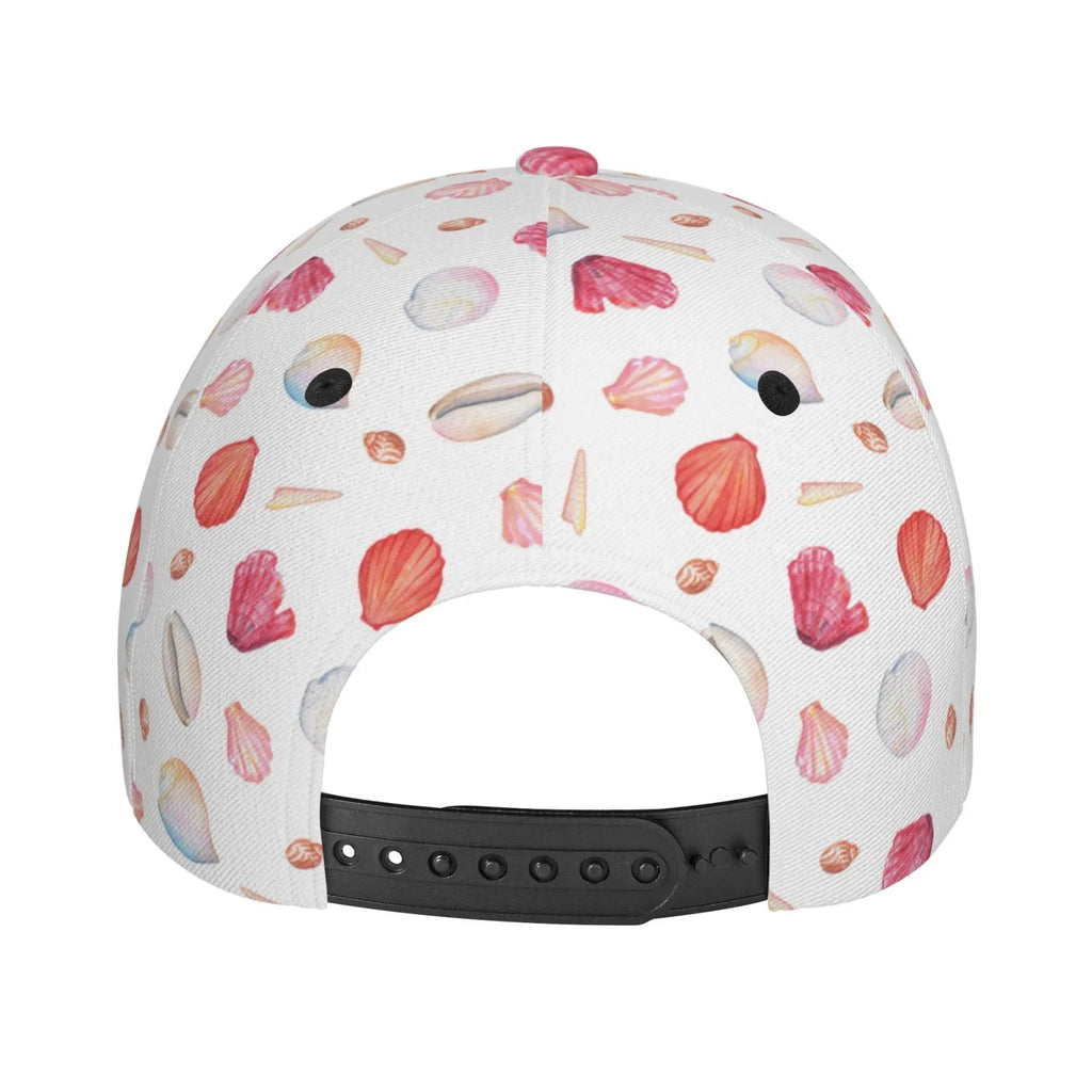 Lukts Red Coral And Scallop Seashell Cap Hat For Men/Women,Unstructured/Cotton