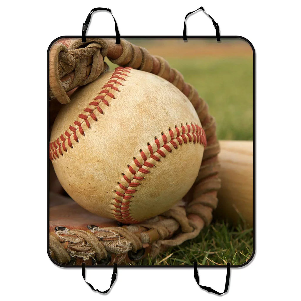 GCKG Vintage Baseball Mildrew Resistant Pet Car Chair Cover Dog Car Chair Mat Hammock Cargo Mat Trunk Mat For Cars Trucks and SUV 54x60 inches