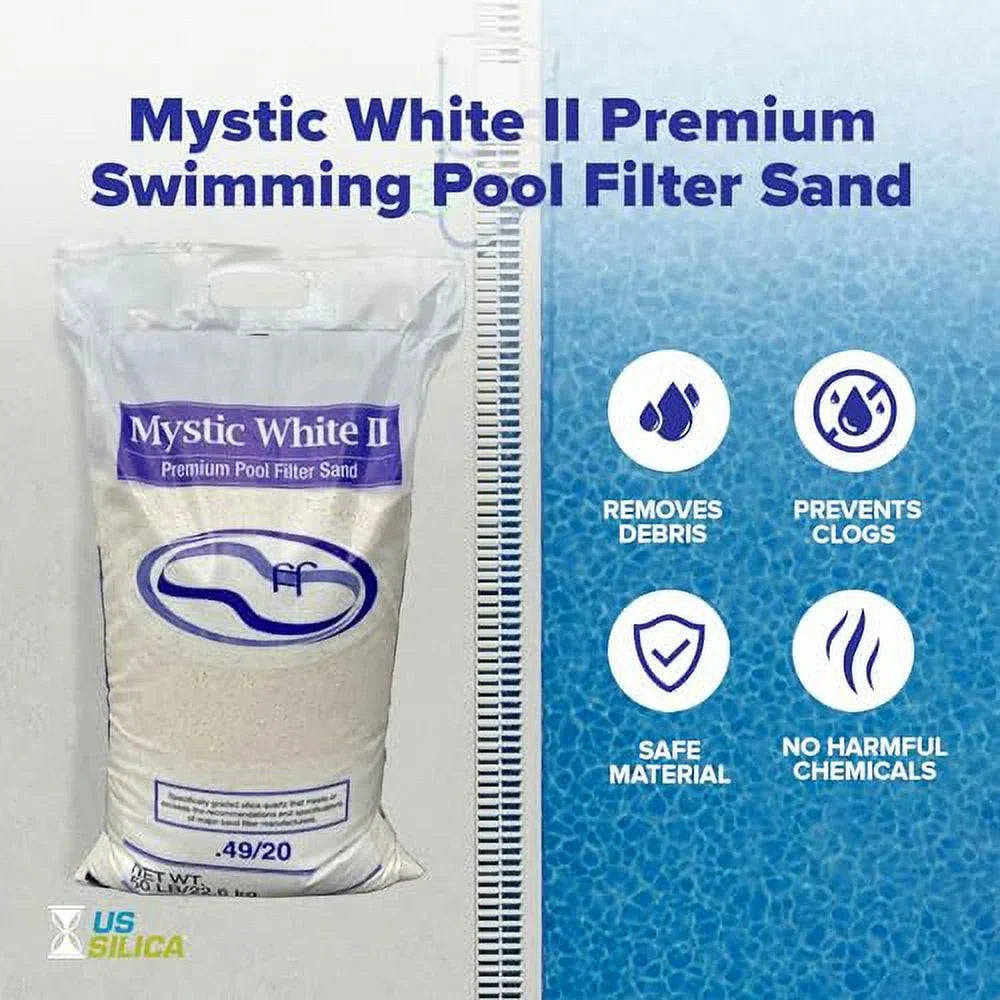 Mystic White II Swimming Pool Filter Sand - 50lb Bag