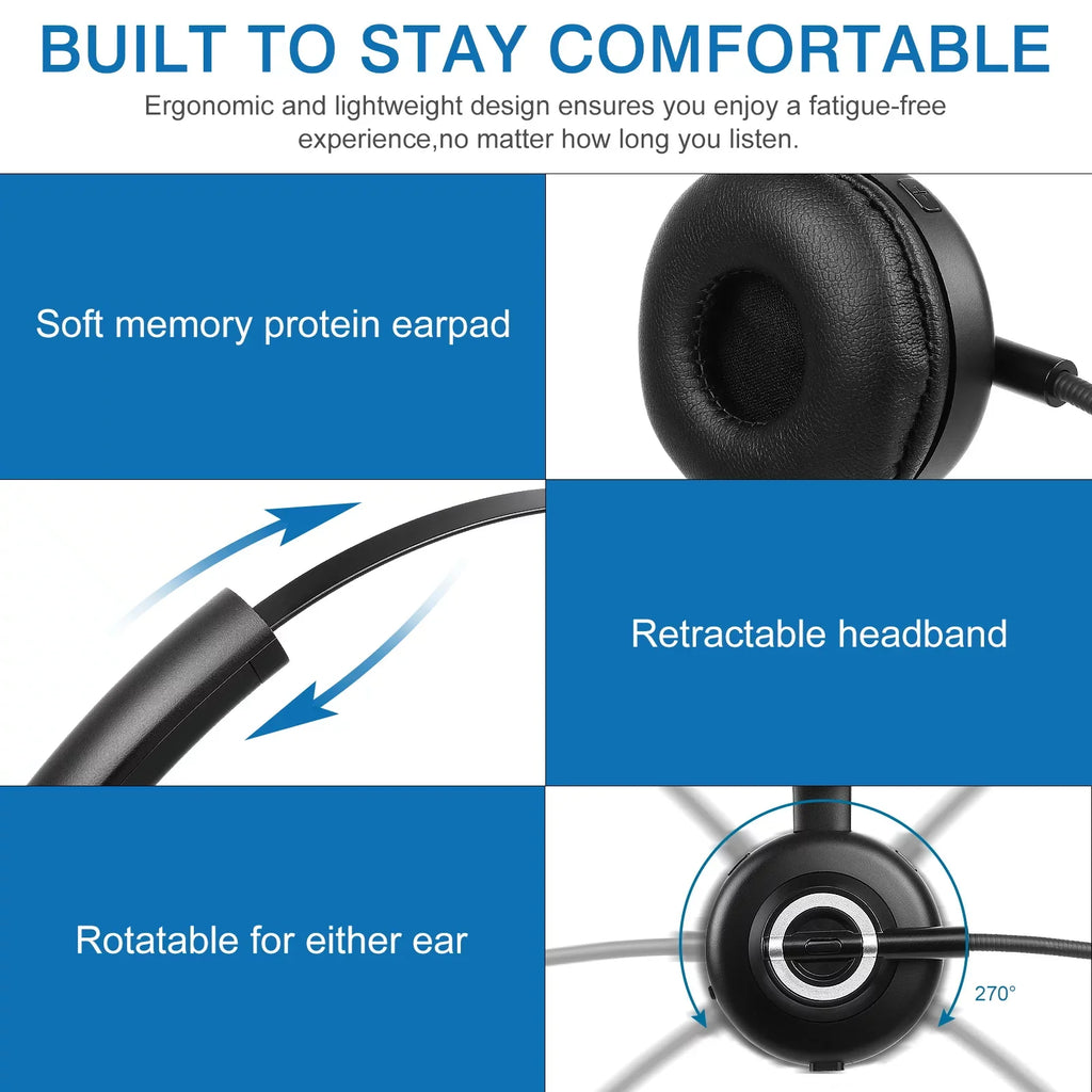 Easy Bluetooth Headset, UX-M97 Wireless Headset with Microphone, Wireless Cell Phone Headset with Noise Isolation Mic Charging Base Mute Function for Oppo RX17 Pro With Charging Dock