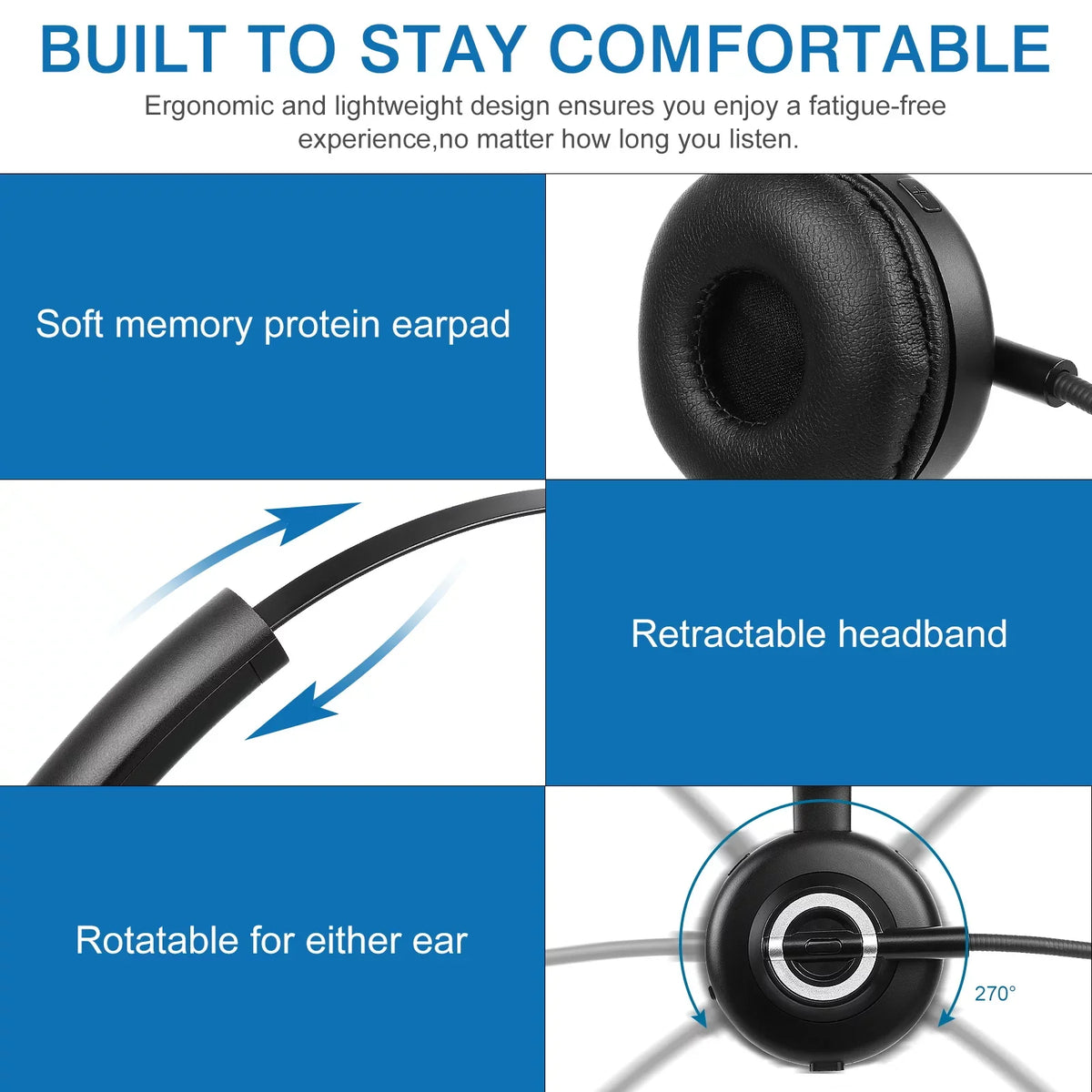 Easy Bluetooth Headset, UX-M97 Wireless Headset with Microphone, Wireless Cell Phone Headset with Noise Isolation Mic Charging Base Mute Function for Oppo RX17 Pro With Charging Dock