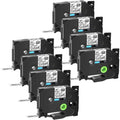 GREENCYCLE 8PK Compatible for Brother P-touch 12mm x 8m Black on Clear TZ TZe TZe-FX131 TZ-FX131 TZe-131 TZ-131 Flexible ID Cable Wire Label Tape