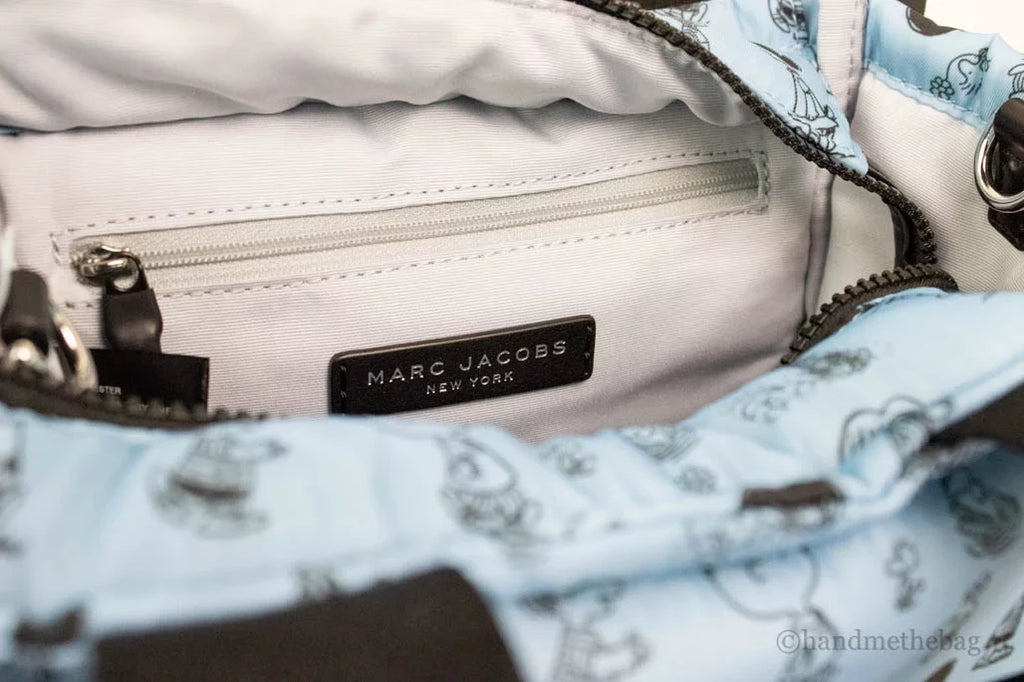 Marc Jacobs X Peanuts Air Blue Mini Puffy Nylon Tote Crossbody Bag Handbag Purse