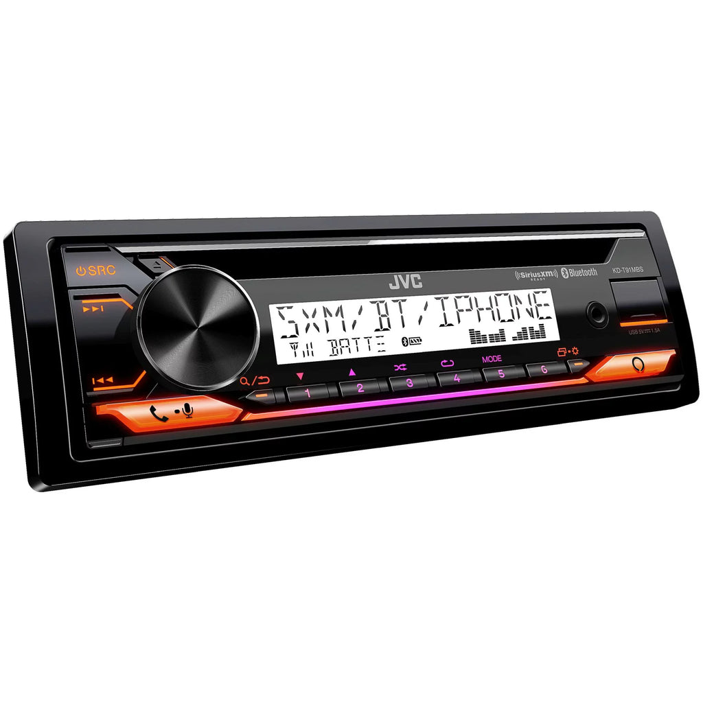 JVC KD-T91MBS Marine Stereo w/ CD, BT, USB, SiriusXM Ready, Amazon Alexa + Pair CS-DR6200M 6.5" Black Marine Speakers