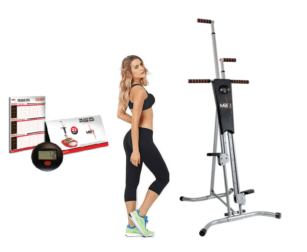 Maxi Climber Home Gym Total Body Exercise Machine with Built-in Counter and Fitness Guides for Comprehensive At-Home Workouts