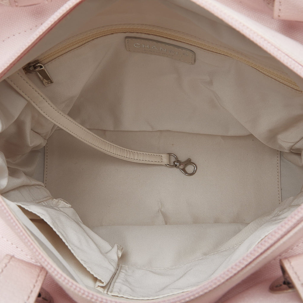 Pre-Owned Authenticated Chanel Small Paris-Biarritz Tote Canvas Fabric Pink Tote Bag Unisex (Good)