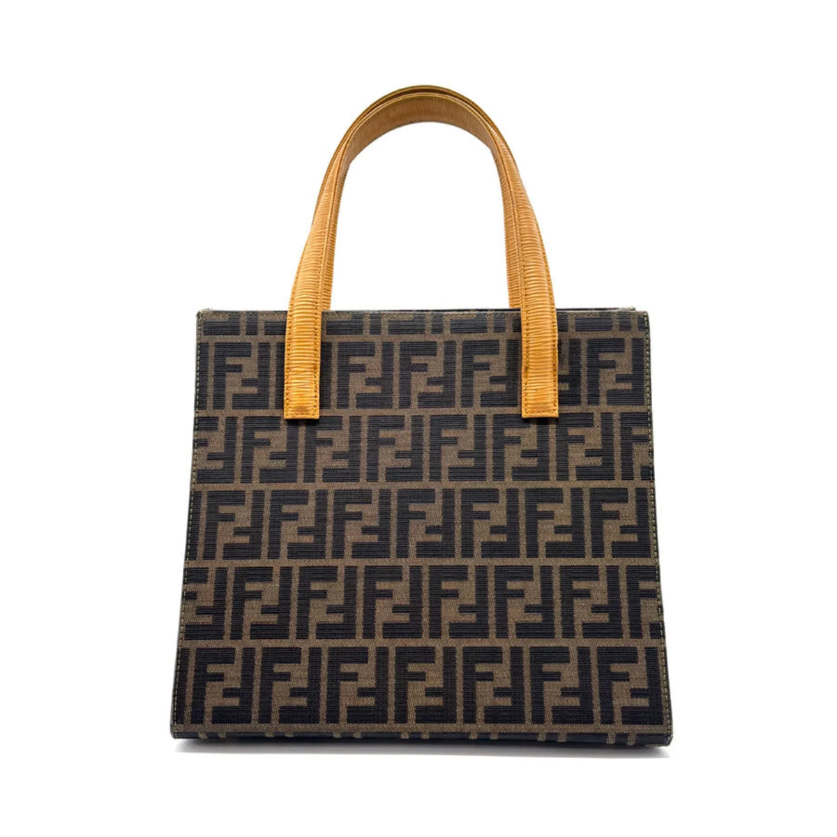 Pre-Owned FENDI Handbag Shoulder Bag Zucca Canvas/Leather Brown x Beige Unisex (Good)