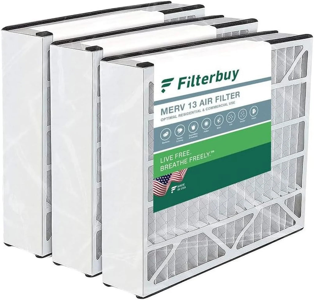 Filterbuy 16x25x3 MERV 13 Pleated HVAC AC Furnace Air Filters for Trion Air Bear 255649-101 (3-Pack)