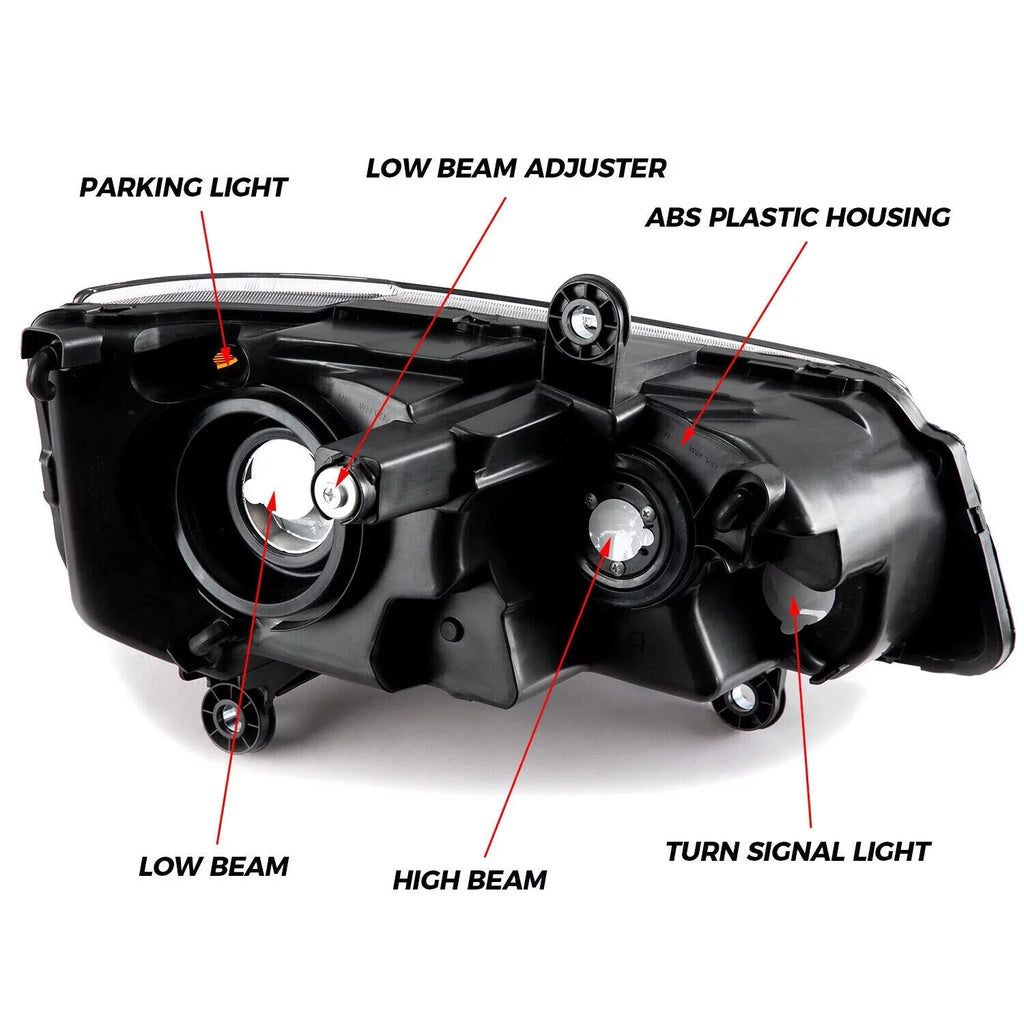 Kojem Pair Black Housing Headlights Headlamps for 2011-2020 Dodge Grand Caravan 2008-2016 Chrysler Town & Country (Driver Passenger)