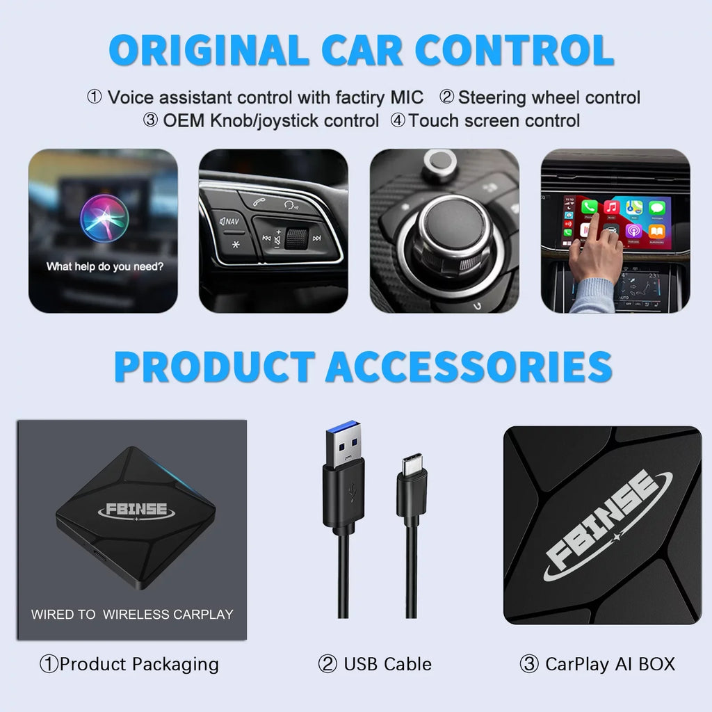 Fbinse Wired To Wireless Carplay Adapter Carplay Dongle Connect