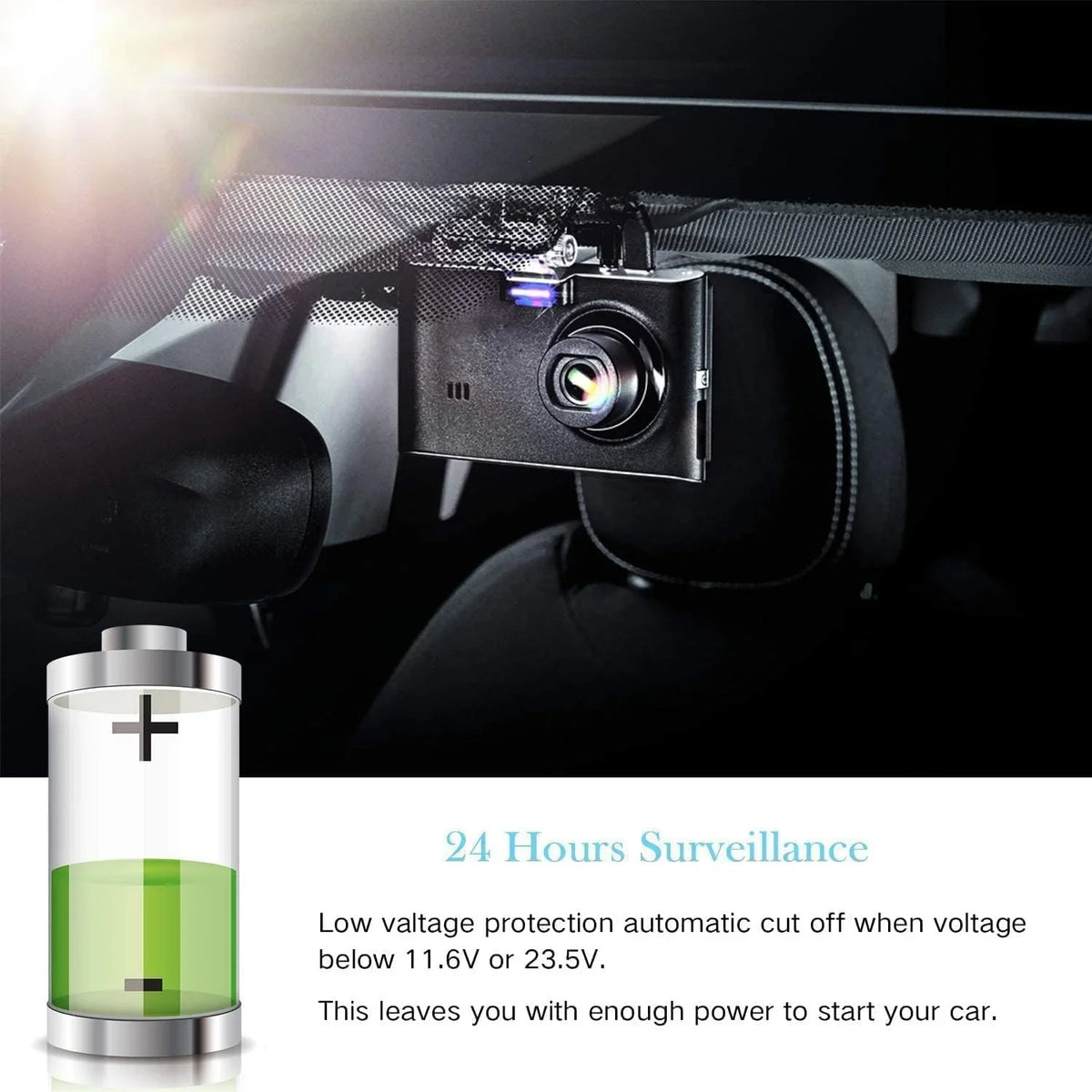 Dash Cam Hardwire Kit,Type-C Hard Wire Kit,USB C Hard Wire Kit Fuse for Dashcam, Plozoe 12V-24V to 5V Car Dash Camera