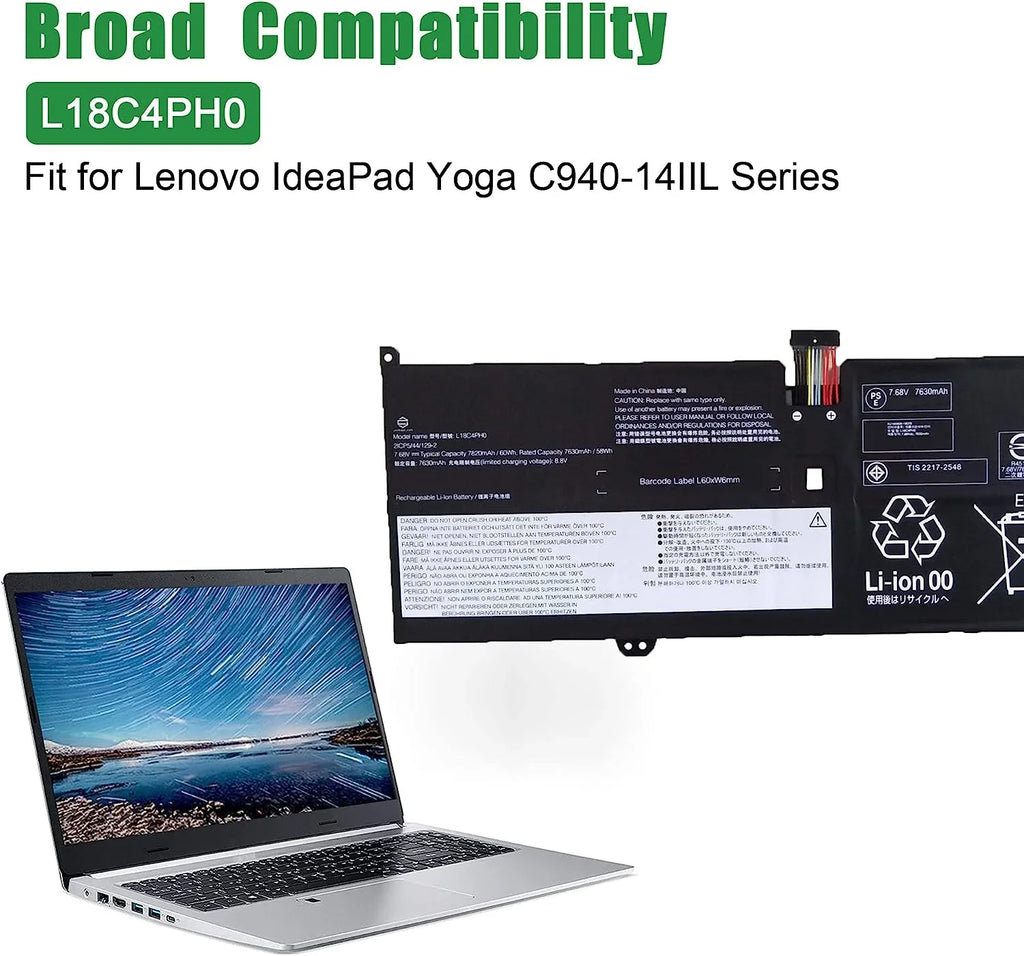JIAZIJIA L18C4PH0 5B10W67180 5B10T11586 Laptop y Replacement for IdeaPad Yoga C940-14IIL 2019 81Q9002GUS