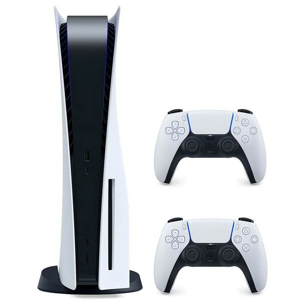 Restored Sony CFI1015A Playstation 5 Disc Version with Extra DualSense Wireless Controller, Black and White (Refurbished)