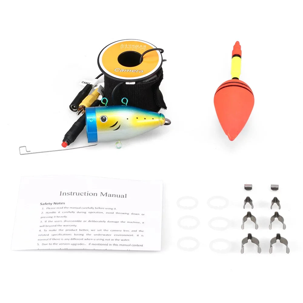 Dazzduo Fishing Camera,Camera 15m/30m/50m Cable Ice Camera 15m/30m/50m Waterproof Fish Shape Camera 24 LEDs Fish Shape Boat LEDs Vision Waterproof 1200TVL Camera 24 Boat Ice Camera