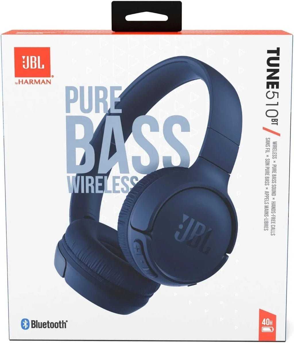 Restored JBL Tune 510BT Wireless On-Ear Headphones with Purebass Sound - Black (Refurbished)