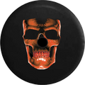 2018 2019 Wrangler JL Backup Camera 3D Cracked Grinning Skull Almost Glowing Orange Inferno Spare Tire Cover for Jeep RV 33 Inch
