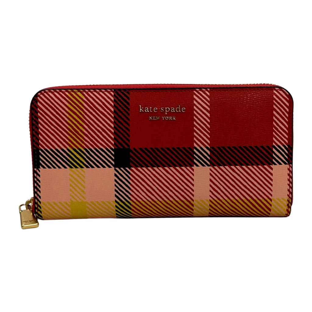 Kate Spade New York Morgan Museum Plaid Printed Zip Around Continental Wallet - Multicolor