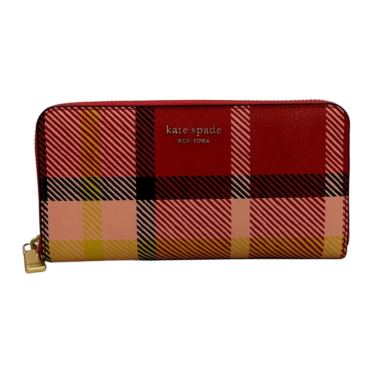 Kate Spade New York Morgan Museum Plaid Printed Zip Around Continental Wallet - Multicolor