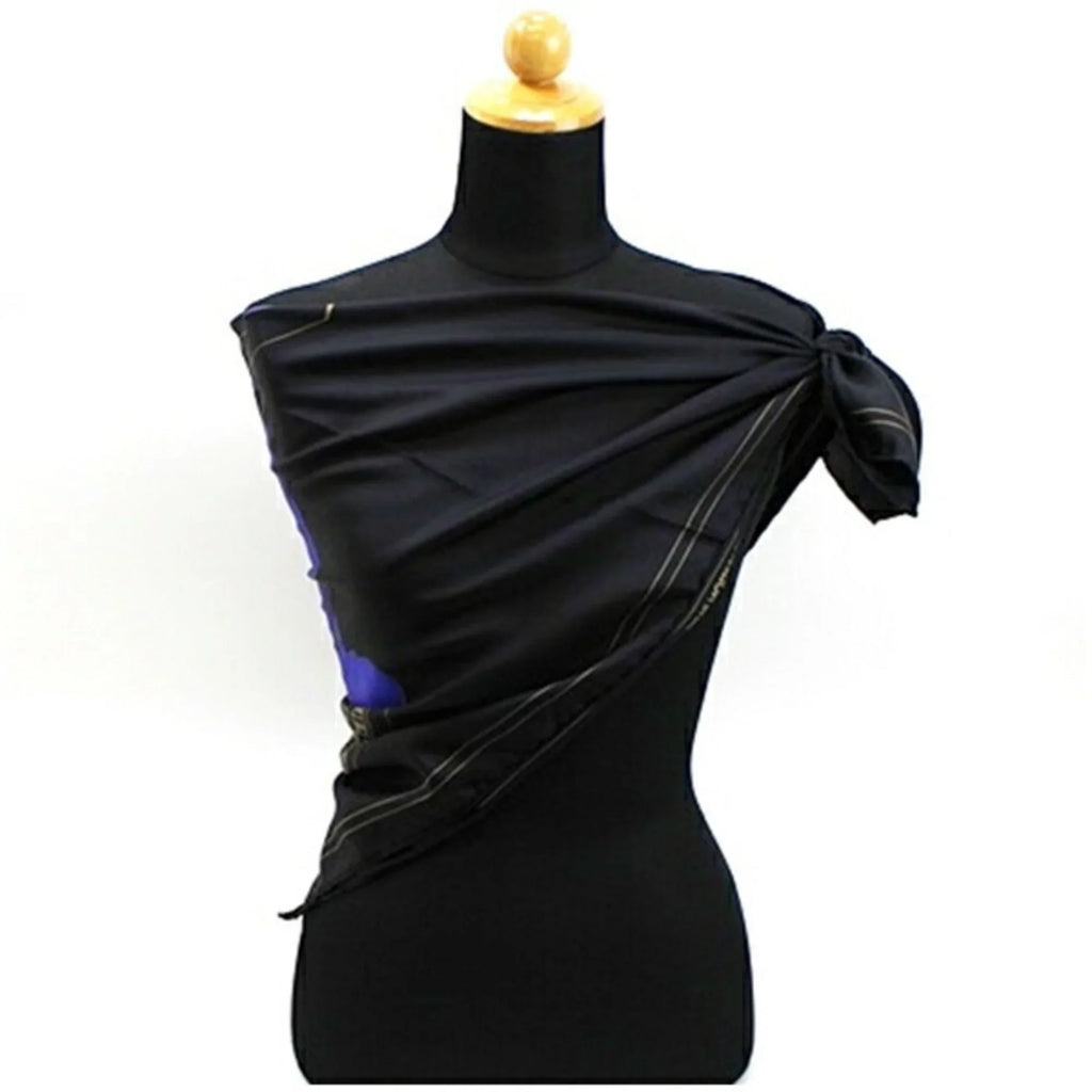 Pre-Owned Louis Vuitton Silk Scarf Muffler Black Women's (Good)