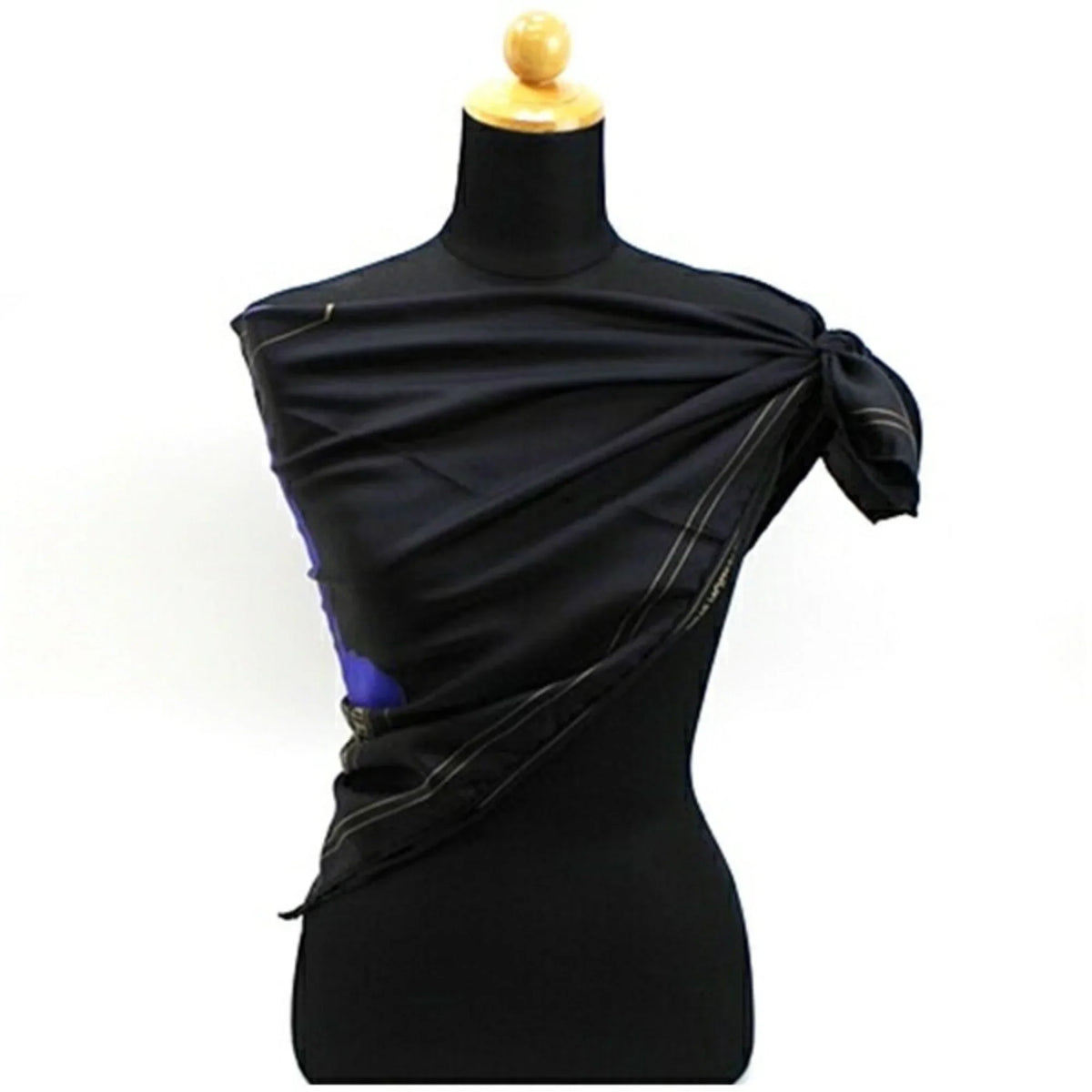 Pre-Owned Louis Vuitton Silk Scarf Muffler Black Women's (Good)