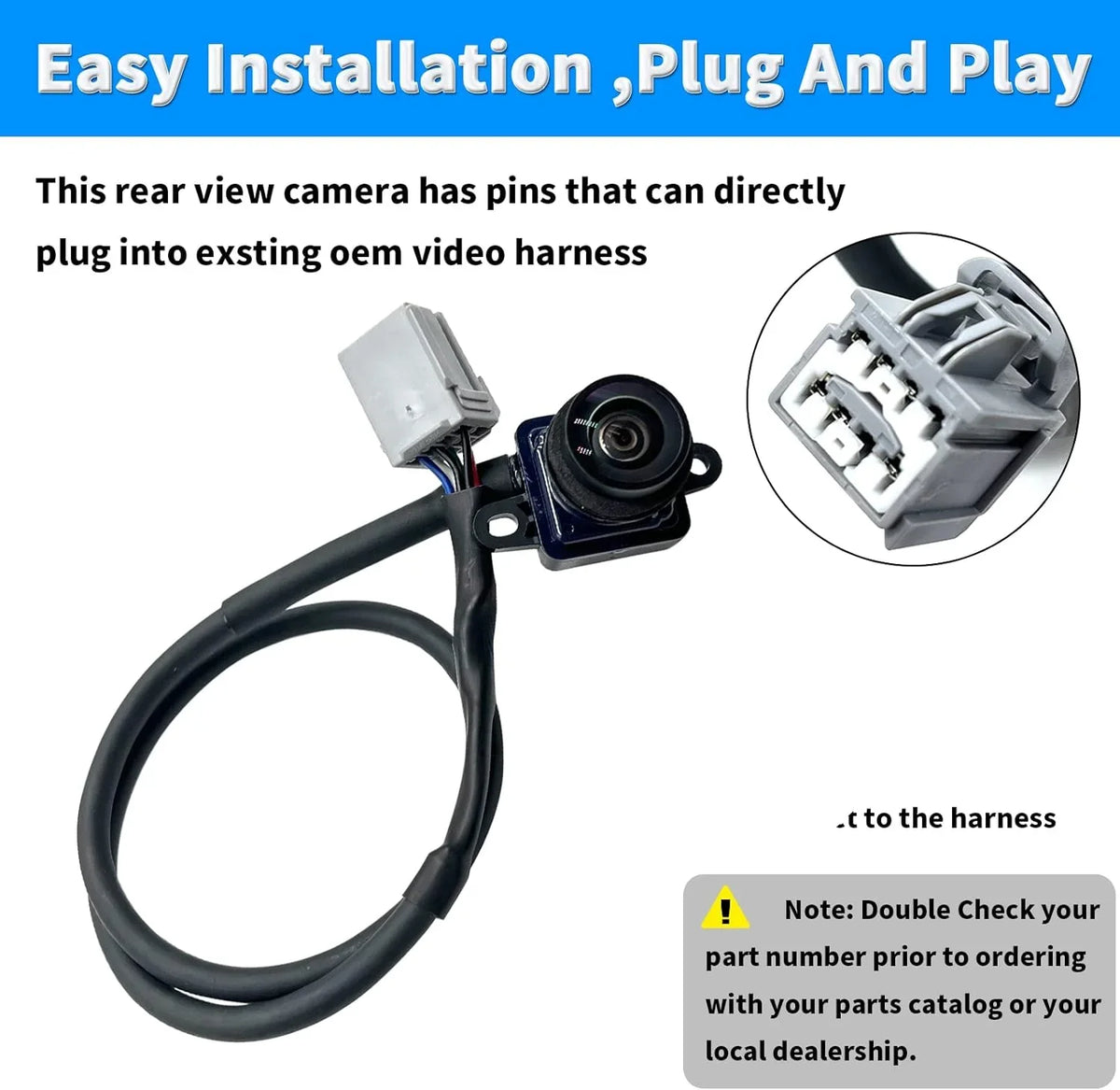 Rear View Back Up Camera Multiangle Views Compatible with Dodge Trunk Lid Mounted 2013-2016 Replaces 56038990AA