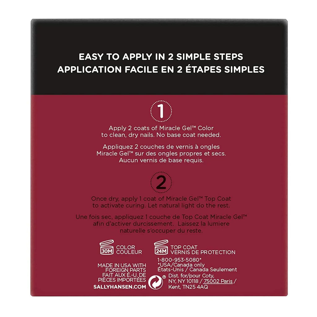 Sally Hansen Miracle Gel Nail Polish, Bordeaux Glow Duo Pack