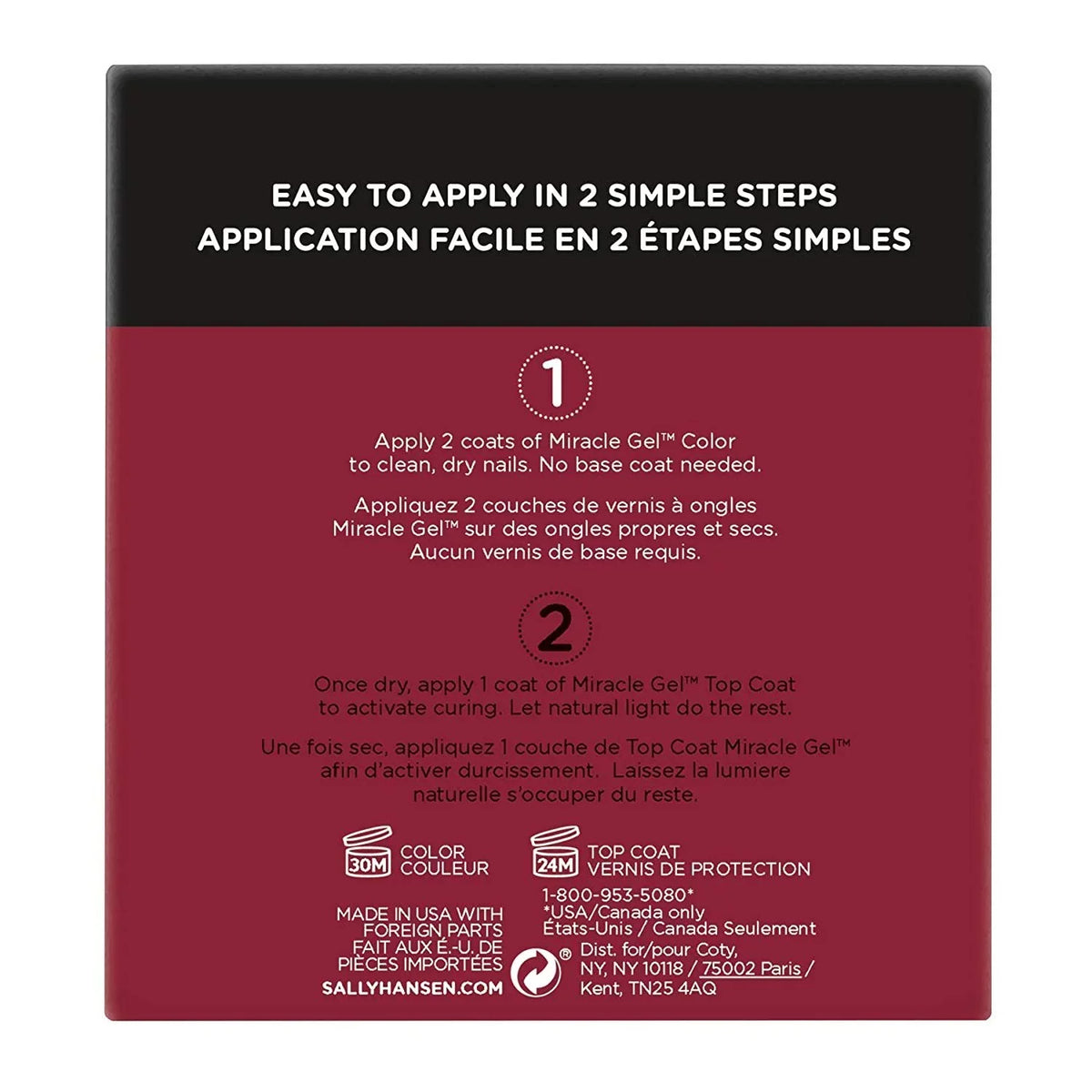 Sally Hansen Miracle Gel Nail Polish, Bordeaux Glow Duo Pack