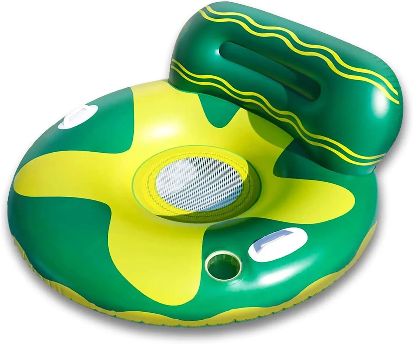 Harvio Two Handles Safe Pool Floating Chair for Adults -Green/Yellow