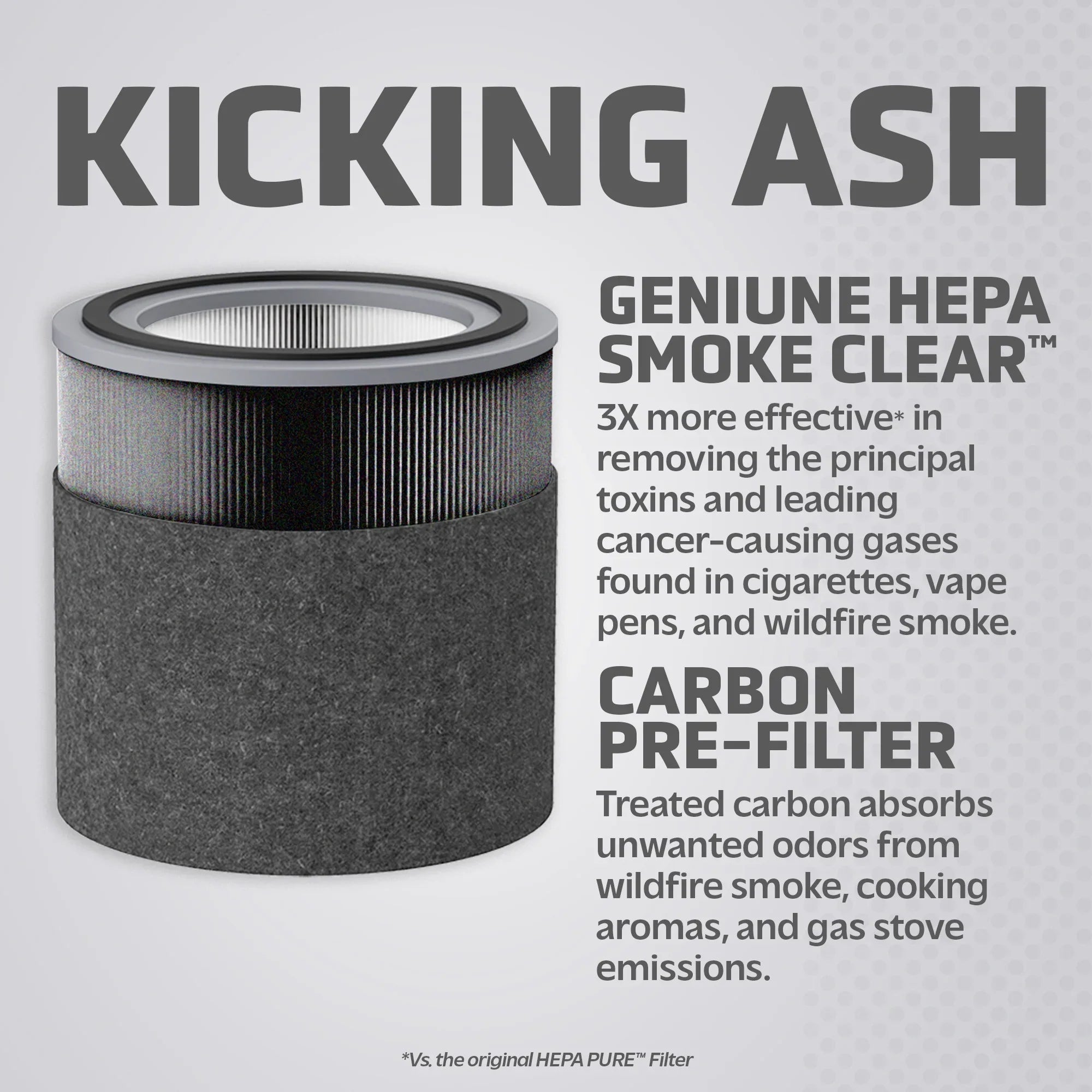 Germ Guardian Filter V Smoke Clear HEPA Genuine Replacement Filter for AirSafe and AC151 Air Purifiers, FLT151SM