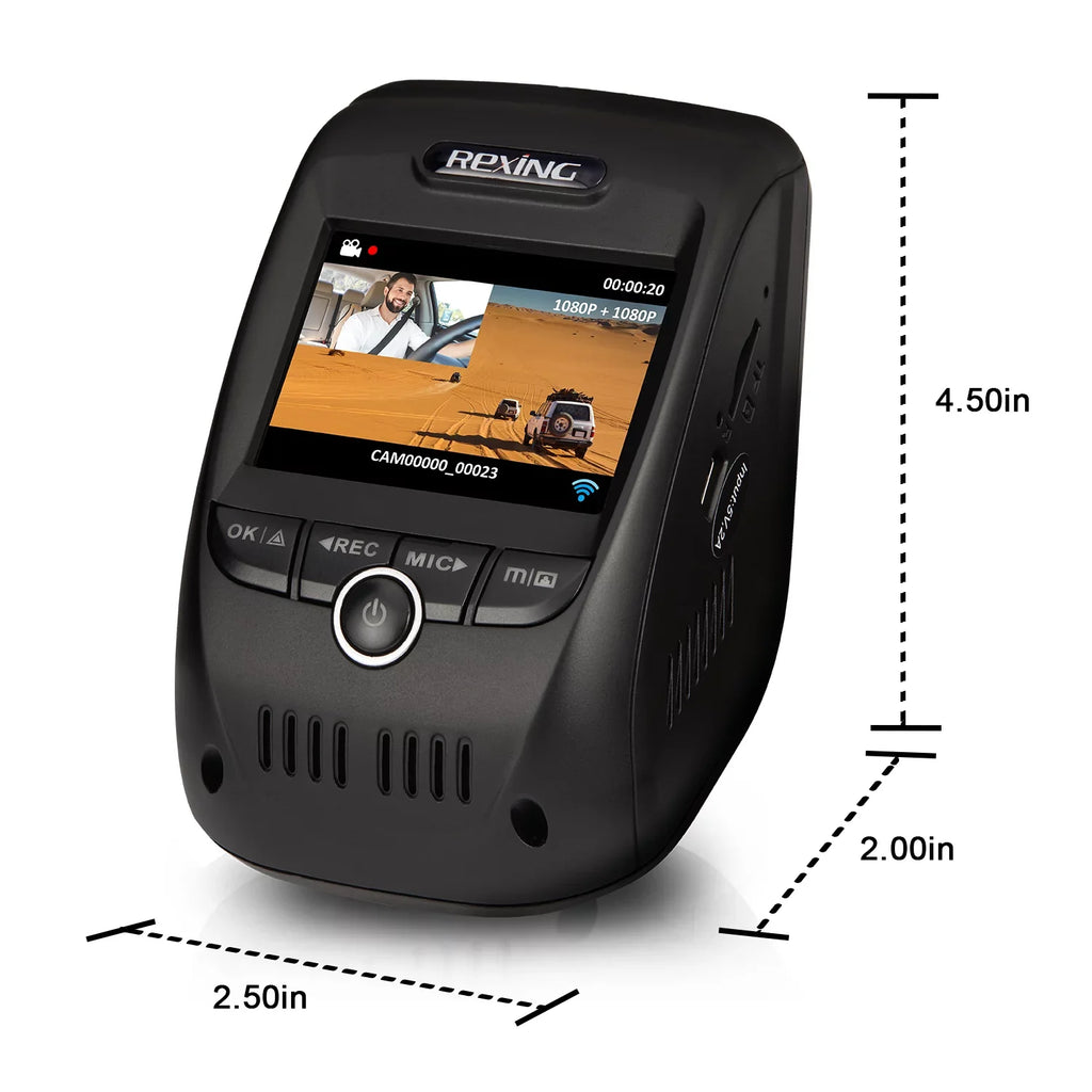 Rexing V1P Pro 1080p Full HD Front and Rear Dash Cam