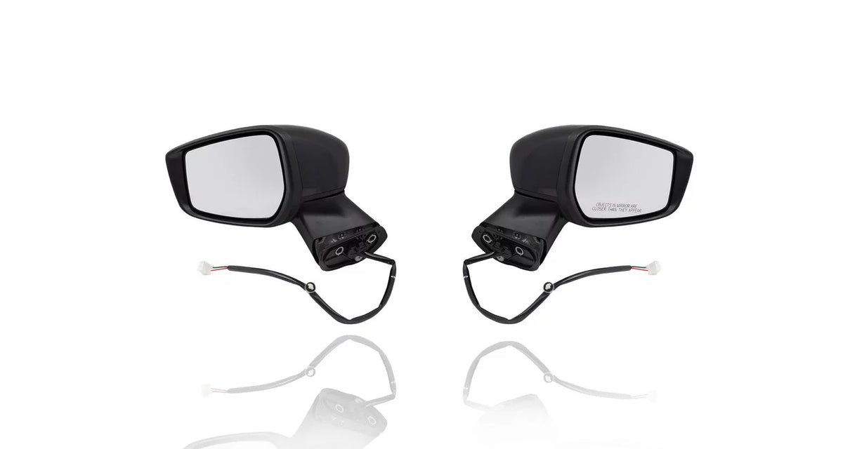 Door Mirror - PACIFIC BEST INC. For/Fit 15-19 Nissan Versa Note-S/S Plus/SL/SV Non-Heated, Without Side View Camera ,With Cover, Primed Pair, Left Driver + Right Passenger Set - 963019MB0A, 963029MB0A