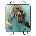 GCKG Fierce King Of Forest Tiger Swimming To A Meat Pet Car Cushion Cover Dog Car Cushion Mat Hammock Cargo Mat Trunk Mat For Cars Trucks and SUV 54x60 inches
