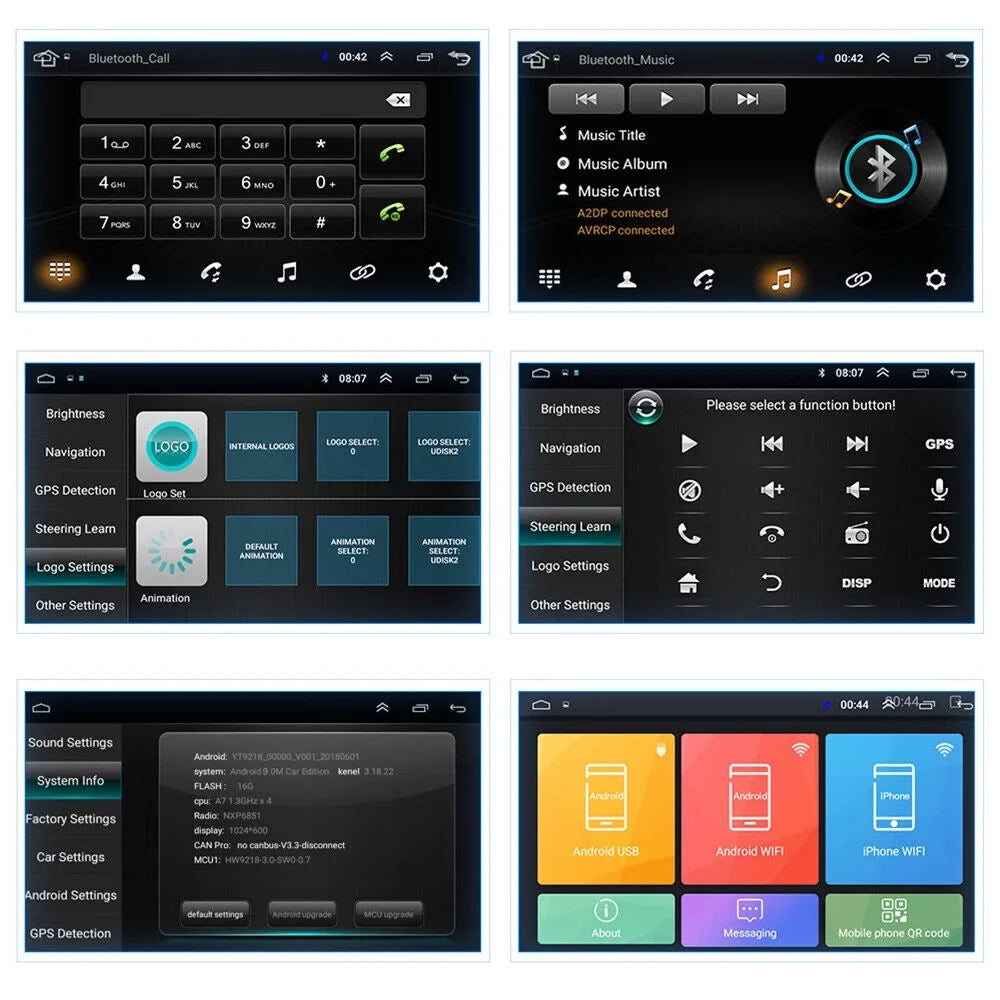 Paddsun 10 Inch On-Board Android 9.1 GPS Wifi Dual Din Touch Screen Player Navigation